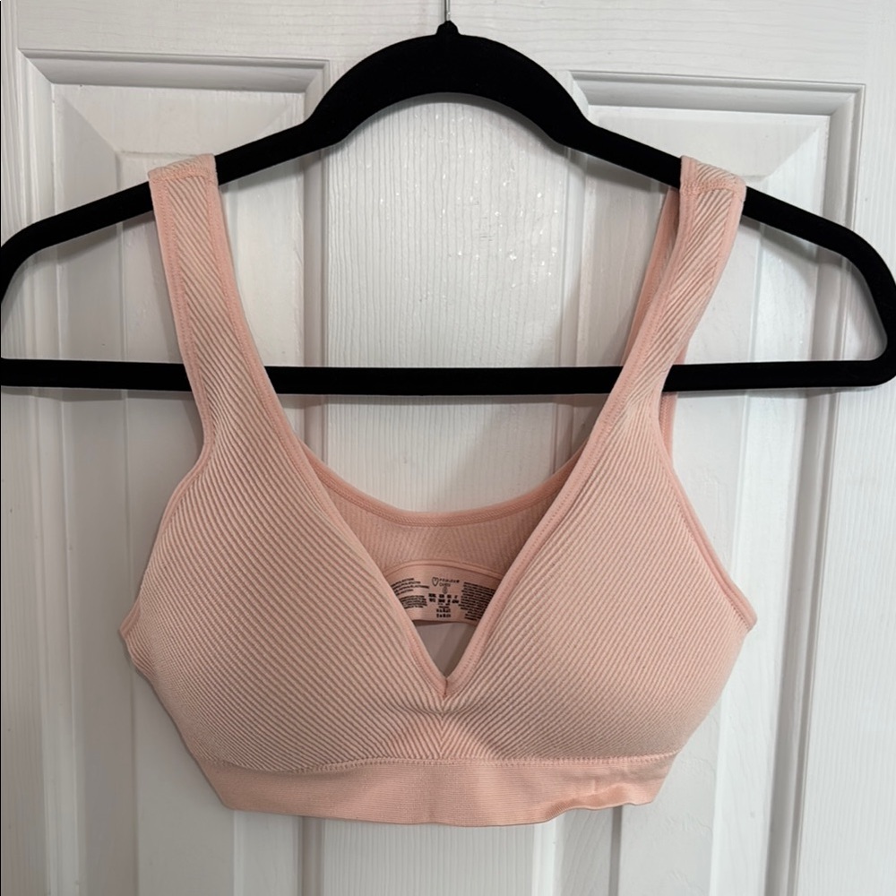 Seamless Pink Ribbed Bralette